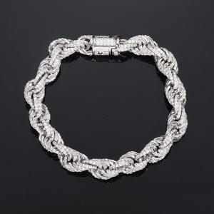 Collar de Cadena con Eslabones de Moissanita Brillante, Plata 925, Certificado GRA, Chapado en Oro y Platino, Joyería Geométrica Unisex Estilo Hip Hop, 18.5g - Product Image 5