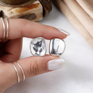 Pendientes de Plata de Ley 925 con Diseño Geométrico Cóncavo, Joyería Fina, Memoria Jewels, Venta al Por Mayor - Product Image 5