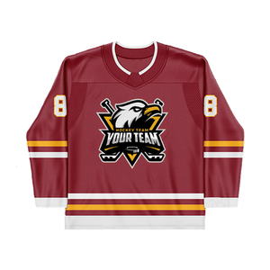 Maillots de hockey personnalisés haut de gamme pour hommes, style hip-hop vintage, 100 % polyester, séchage rapide, antibactériens, maillot cousu pour femmes - Product Image 1