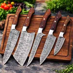 Custom Handmade Damascus Steel Full Tang Durable Kitchen <b>Knife</b> Set Professional Cleaver Fillet Paring Professional Kitchen Set - Product Image 1