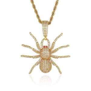 Collar de Plata 925 con Colgante de Araña de Moissanita, Joyería Hip Hop Personalizada con Incrustaciones de Piedras, Ideal para Regalo en Fiestas - Product Image 4