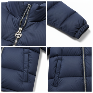 Veste d'hiver matelassée pour homme de qualité supérieure - Logo sur le devant, coupe-vent et résistante à l'eau, fabriquée en tissu nylon - Product Image 2