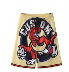 Pantalones Cortos de Baloncesto Transpirables para Hombre, Color Naranja Claro, Personalizados, de Malla, Secado Rápido, Cintura Elástica, Ropa Deportiva Informal de Verano para Gimnasio, 100% Algodón - Product Image 1