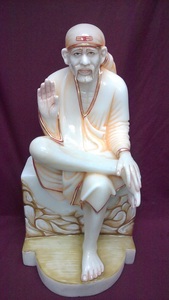 หินอ่อนสีขาวบริสุทธิ์ Sai Baba รูปปั้น - Product Image 4