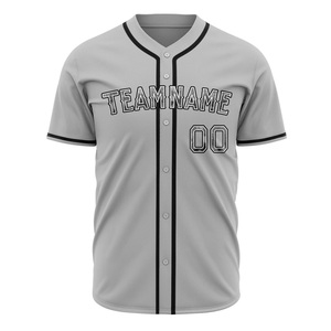 Camiseta de Béisbol Personalizada para Hombre, Nombre del Equipo 00, Gris, Impresión Sublimada, Cierre de Botones, Manga Corta, Corte Regular, Todas las Temporadas, Absorbe la Humedad - Product Image 2