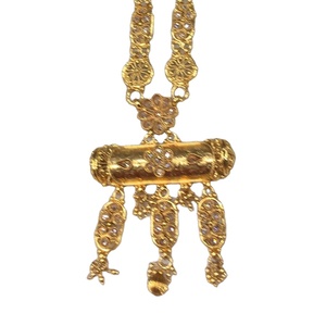 Colliers en perles vintage plaqués or micro-zircon fabriqués en Inde pour femmes, vente en gros - Product Image 1