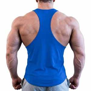 2026 <b>Mens</b> Blue <b>Stringer</b> Tank Top Racerback Sleeveless Muscle Fit <b>Vest</b> Lightweight Breathable Summer Workout Shirt Custom OEM - Product Image 2