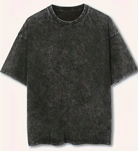 T-shirt vintage pour homme, style streetwear, effet délavé, coupe ample, coton premium, style décontracté moderne - Product Image 1