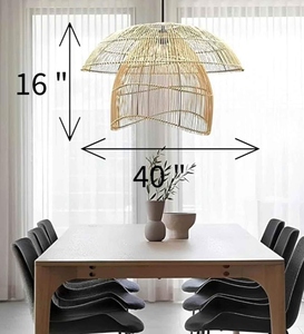 Modern Handmade Bamboo Pendant <b>Light</b> Natural Rattan Hanging Lamp <b>Boho</b> <b>Ceiling</b> Chandelier Woven Dome Pendant <b>Light</b> - Product Image 5