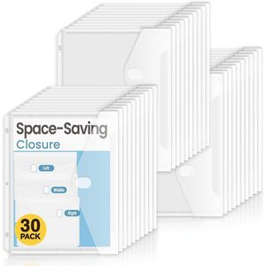 Clip per Raccoglitori Trasparenti Super Resistenti, Confezione da 30, con Chiusura Salvaspazio a 3 Anelli, Alta Capacità - Product Image 1