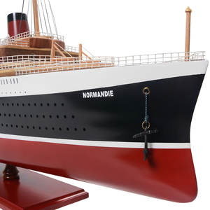 Maquette de grand navire de croisière SS Normandie en bois écologique peinte à la main, ornement de collection maritime pour table - Product Image 4