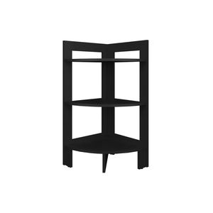 Sharon <b>Corner</b> Living Room Bookcase in Black Elegant Bookshelf Design - Product Image 4