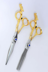 Tijeras de peluquería de acero inoxidable con mango de diseño de dragón, tijeras profesionales para barberos, estilo dragón - Product Image 5