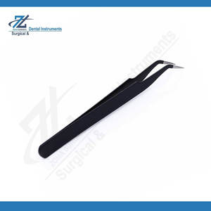 Pince à épiler professionnelle pour extensions de cils ZOHA SURGICO, en acier inoxydable, logo personnalisé, pince à épiler pour cils à long manche, pince à épiler de précision - Product Image 3