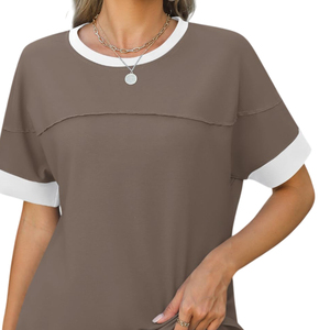 Ensemble deux pièces en coton pour femmes, logo et emballage personnalisés de haute qualité, prix bas, t-shirt et short. - Product Image 6