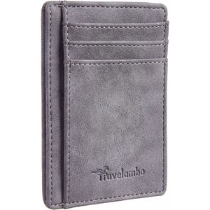 Medium Size Minimalist Leather <b>RFID</b> <b>Blocking</b> Slim <b>Wallet</b> with Front Pocket-Front Pocket - Product Image 1