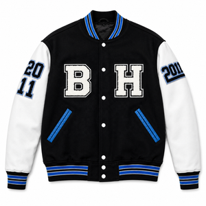Chaqueta Varsity de Invierno Personalizada para Hombre, Bordado Chenille, Lana, Cuero, Resistente al Viento, Transpirable, OEM, Etiqueta Privada, Letras en la Parte Delantera - Product Image 1