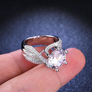 GRA Certified Brilliant Cut Moissanite Prong Setting Silver Plated 925 Sterling Silver Micro Insert Hiphop Graduation Gift <b>Ring</b> - Product Image 4
