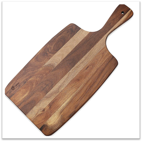 Planche à découper rectangulaire rustique moderne en bois d'acacia bronze foncé pour cuisine et salle à manger, disponible pour la vente en gros en Inde - Product Image 4