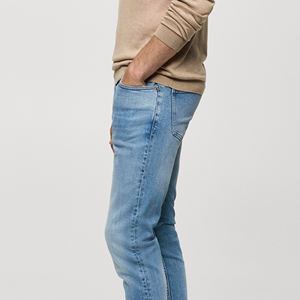 กางเกงยีนส์ผู้ชายทรงสูง ผ้าเดนิมยืด สีพื้น ขนาดกลาง สไตล์ลำลองสำหรับฤดูร้อน เหมาะสำหรับธุรกิจ ไซส์ใหญ่ ส่งออก กางเกงขายาว ติดกระดุม - Product Image 5