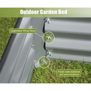 Large 6x3x1.5ft Galvanized Metal <b>Planter</b> Box Outdoor Raised Garden Bed Garden Supply for Growing <b>Vegetables</b> and Fruits - Product Image 5