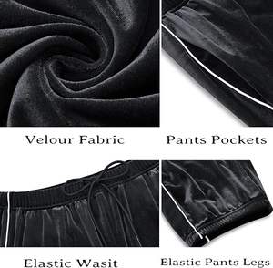 Ensemble de survêtements en velours pour homme COOFANDY, 2 pièces, veste zippée et pantalon en velours - Product Image 2