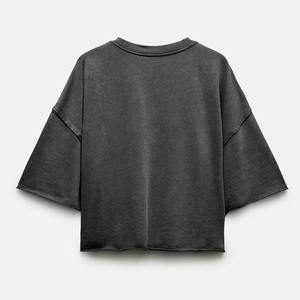 Nuevas camisetas personalizadas para mujer, de corte holgado, de alta calidad, con hombros caídos, de tela gruesa, 100% algodón, estilo streetwear. - Product Image 3