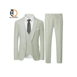 Costume d'affaires orange pour homme, coupe ajustée, simple boutonnage, col à revers, mélange polyester-laine, infroissable - Product Image 4