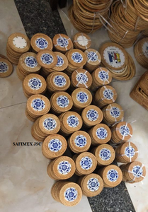 Dessous de verre en rotin et osier Tapis et tampons pour tasses à thé et cafés Dessous de verre en rotin avec logo OEM pour restaurant et hôtel - Product Image 6