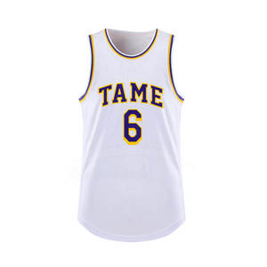 Camiseta de Baloncesto TAME 6 Blanca con Estampado Sublimado, Unisex, Sin Mangas, Absorbe la Humedad, Corte Regular para Adultos, Logotipo y Diseño Personalizados - Product Image 1