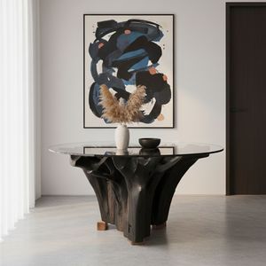 TEAK ROOT CONSOLE <b>TABLE</b> BLACK PAINTED - Product Image 6