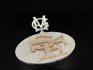 Colgante de Cresta Personalizado de Acero Inoxidable con Diamantes CZ Helados, Amuleto de Cristal Iced Out, Chapado en Rodio de Imitación, Estilo Hip Hop, Unisex - Product Image 2