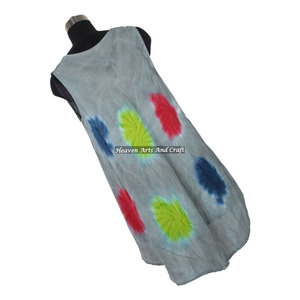 Hippy Boho Bohemian Women Wear Tie Dye Dress Women's <b>Umbrella</b> Dress Tie Dye Colorful Design Rayon <b>Beach</b> Wear <b>Umbrella</b> Dress - Product Image 5