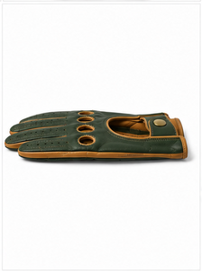 Gants de conduite classiques en cuir marron, faits à la main en peau d'agneau perforée, compatibles écran tactile, respirants, antidérapants, longueur poignet, pour voiture et moto - Product Image 5