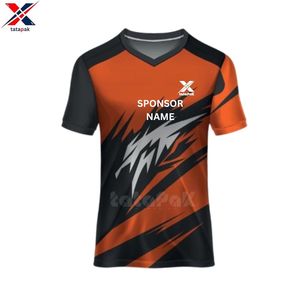 เสื้อฟุตบอลคอวี น้ำหนักเบา ระบายอากาศได้ดี แขนสั้น สกรีนโลโก้ ชื่อผู้เล่น ชื่อทีม ผ้าโพลีเอสเตอร์ 100% แห้งเร็ว - Product Image 1