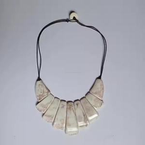 Yellow <b>Resin</b> <b>Craft</b> Beaded Necklace Round Statement Jewelry Fashion Accessory - Product Image 6