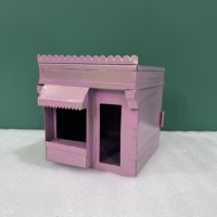 Nichoir en métal pour oiseaux, fait main, mini maison décorative, violet, carré, pour intérieur/extérieur, décoration de table