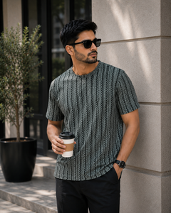 Camiseta Polo a Rayas para Hombre, Algodón y Poliéster Premium, Fabricante Personalizado, Camiseta Polo a Rayas para Hombre - Product Image 2