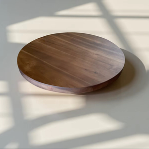 Wood Double Tier Rotating Tray Smooth-Spin Lazy Susan for <b>Tabletop</b> Spice Serving - Product Image 1
