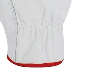 Durable Leather Safety Gloves Full Smooth Texture Anti-Slip Elastic Wristlet Waterproof Impact Resistant General Purpose White - Product Image 6