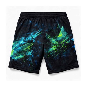 Shorts de gaming unisexe Dravelle Industry personnalisés par sublimation, en maille polyester respirante et séchage rapide, avec fermeture éclair - Product Image 3
