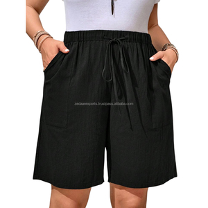 Pantalones cortos de lino puro y suave para mujer, ligeros, aptos para viajes a la playa o uso diario - Product Image 6