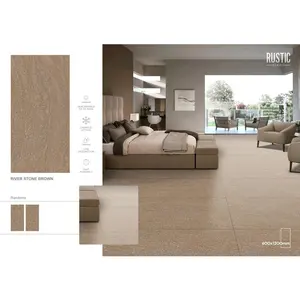 Hot Sale OEM ODM 60x120cm Wall Tiles and Marble River Stone Brown 1200x600mm Porcelain Tiles Bathroom Full Body Tiles for Floor