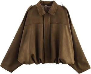 <b>Ladies</b> <b>Suede</b> <b>Jacket</b> Custom Design Faux <b>Suede</b> Leather Coat Trendy Winter Outerwear OEM ODM Bulk Manufacturer - Product Image 1