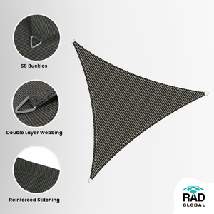 Voile d'ombrage triangulaire d'extérieur résistante aux UV pour jardin, auvent de terrasse, abri de voiture - Product Image 3