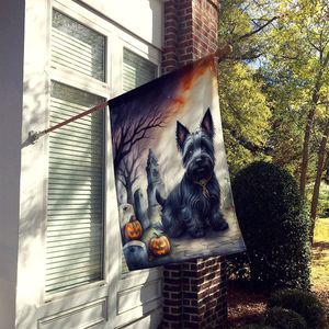 Scottish Terrier Spooky Halloween Grand Poteau de Porche Décoratif Cour Bannière Polyester Maison Taille Tenture Murale Illustration - Product Image 2