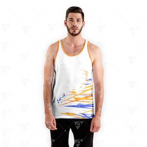 Camiseta sin Mangas Personalizada para Hombre, Talla Grande, Transpirable, Ecológica, de Secado Rápido, Poliéster/Algodón, Estampada o Lisa, Cuello Redondo, 220g, para Entrenamiento de Verano - Product Image 3