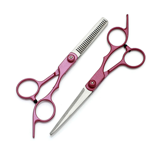 High Quality Stainless Steel Straight Blade Hair Cutting Scissors Set for Thin Shearing Right-Handed Barber Scissors - Product Image 4