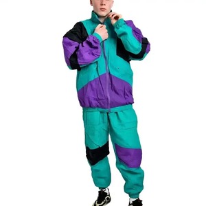 Custom Logo <b>Button</b>-Up Windbreaker Cotton Shirt and Trouser Breathable Heavyweight Running Spring Sweat <b>Suit</b> for Men & Women - Product Image 1