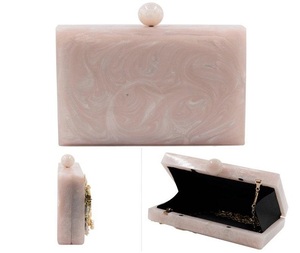 Eventide Elegance Stylish Resin Clutch for Weddings Parties Lady's Purse with Glamorous Pearl Handle for Evening Dress-Up - Product Image 6